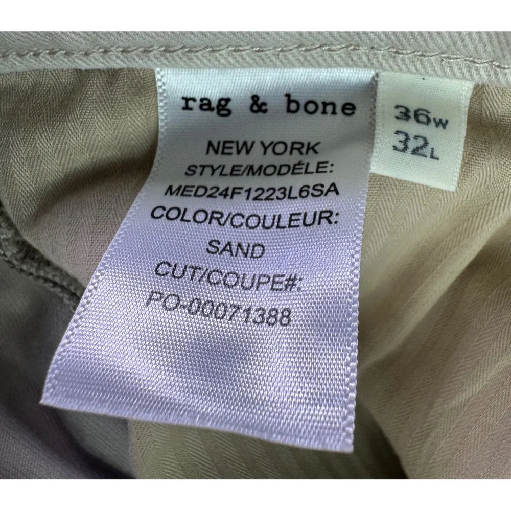 Rag &‎ Bone Fit 2 Slim Sand Chino Pants Mens 36x32 Tan MED24F1223L6SA